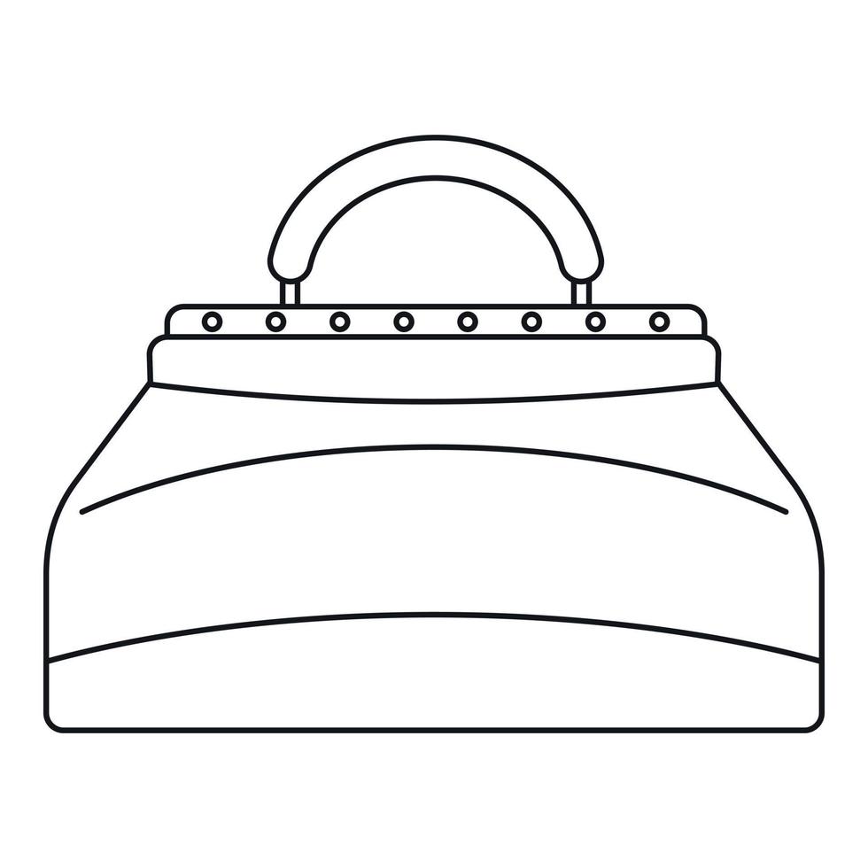 Carpetbag icon, outline style vector