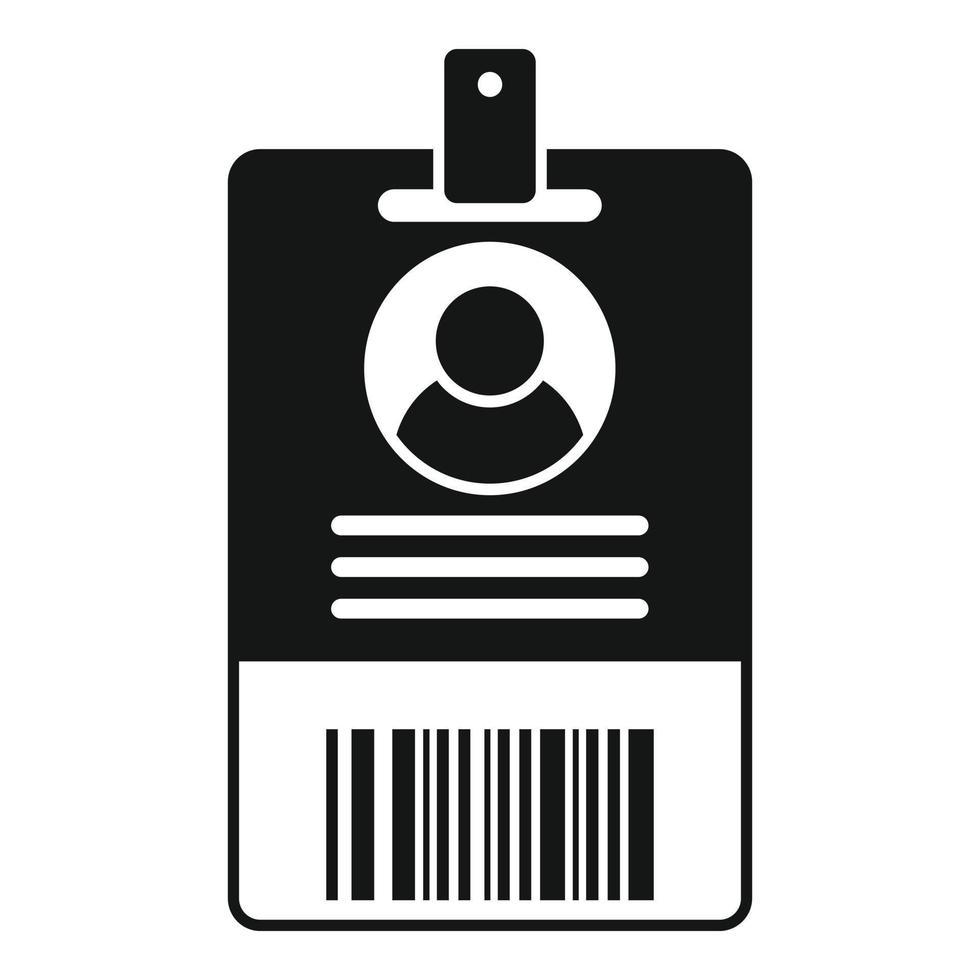 vector simple de icono de tarjeta de identificación personal. oficina de pases