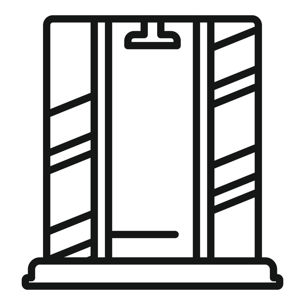 vector de contorno de icono de cabina de ducha. puerta de cristal