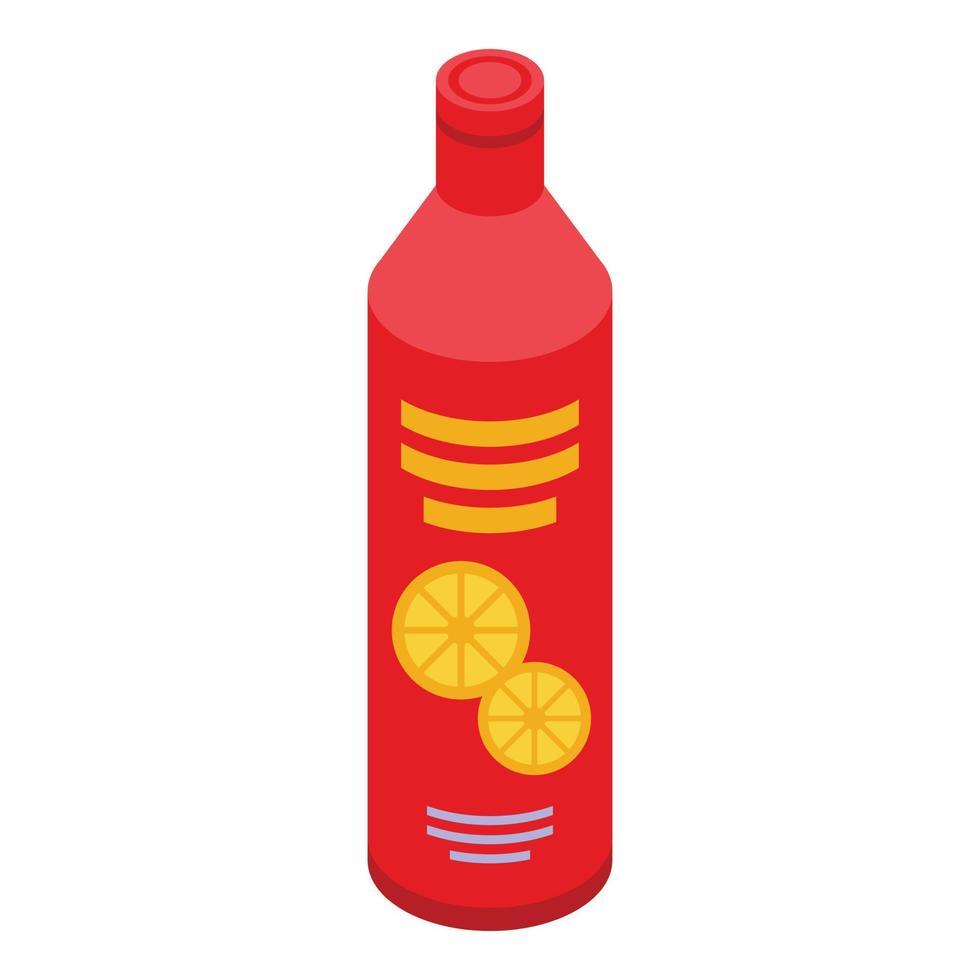 Lemon detergent bottle icon isometric vector. Ad container vector