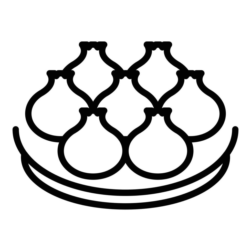 vector de contorno de icono de baozi de panadería. comida de taiwán