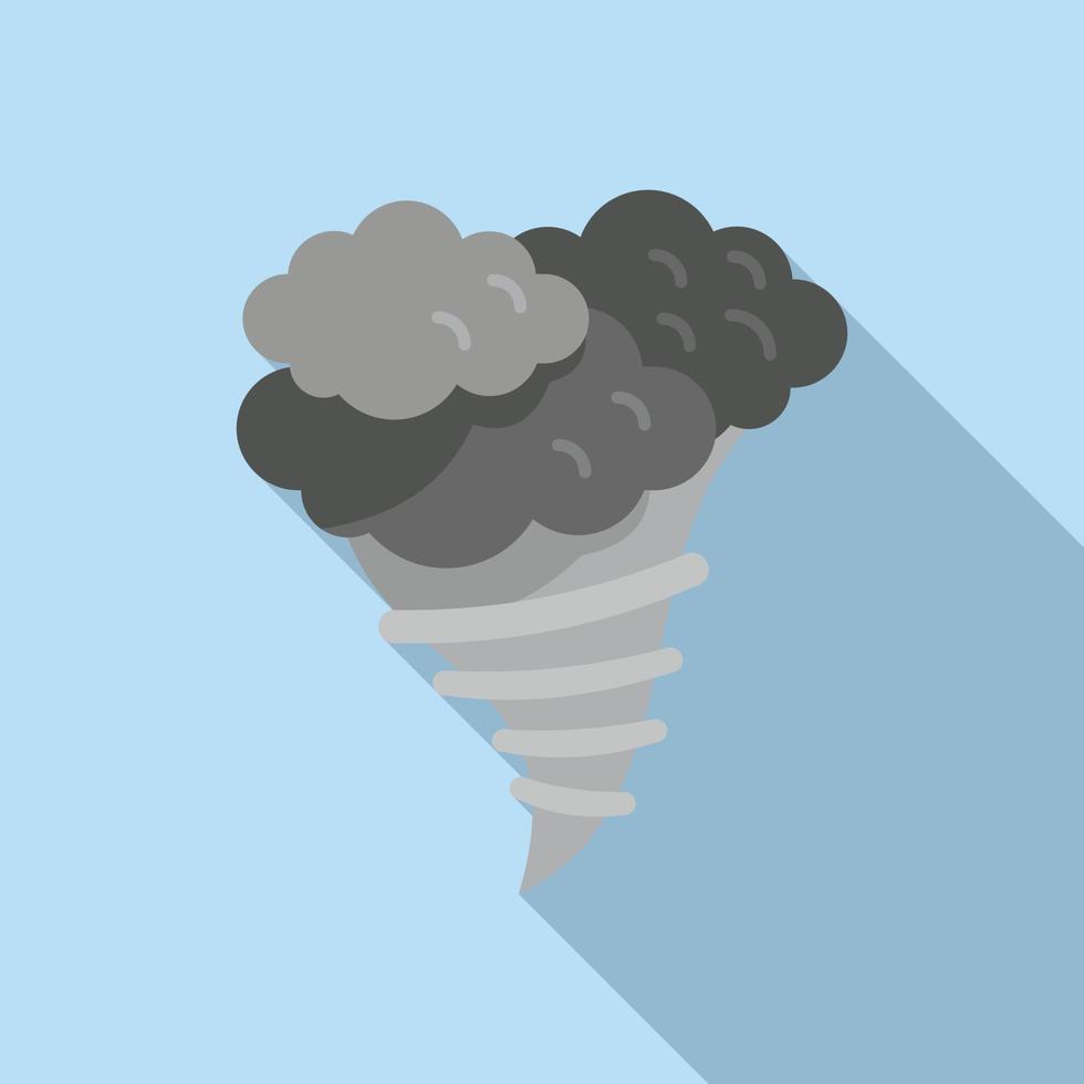 Cloudy hurricane icon flat vector. Cold winter vector