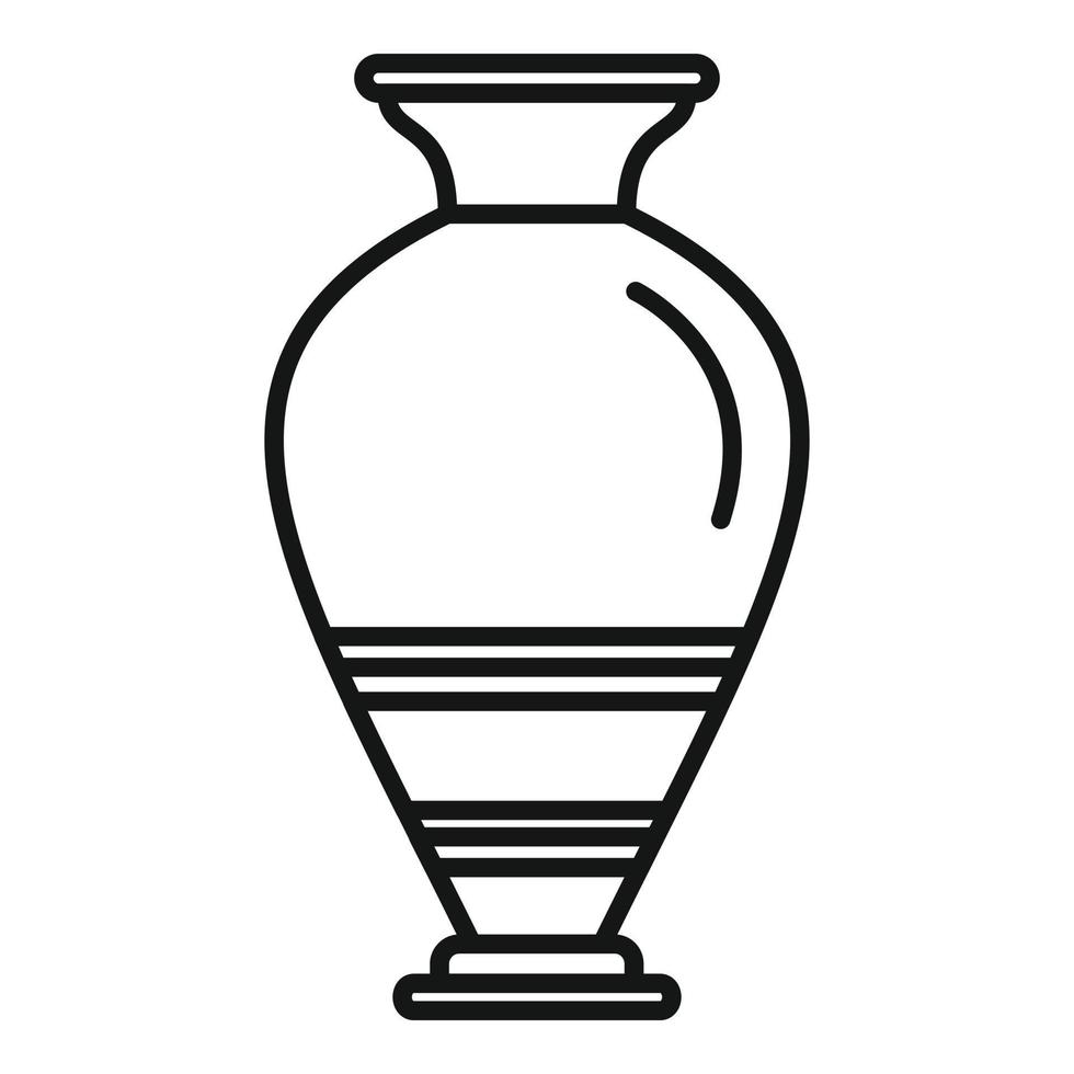 Mediterranean amphora icon outline vector. Vase pot vector