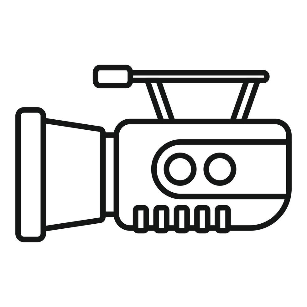 Camera icon outline vector. Video camcorder vector