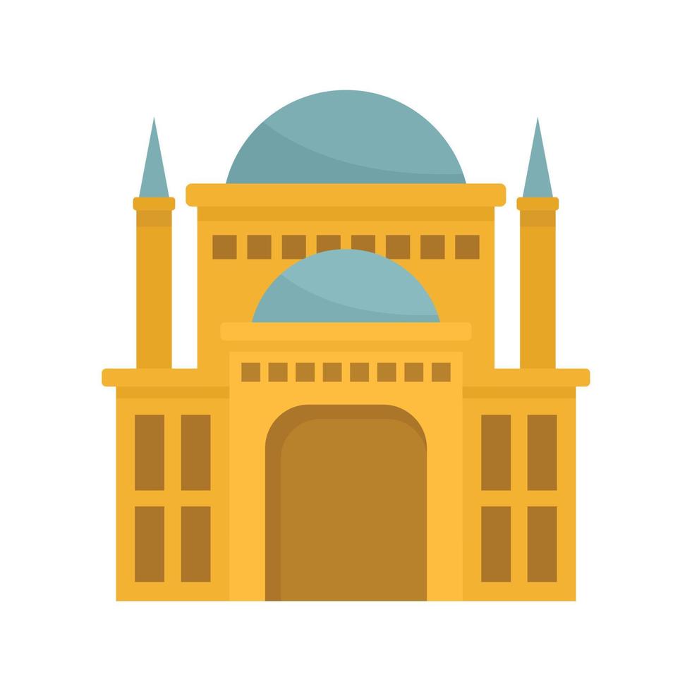 Egypt castle icon flat isolated vector