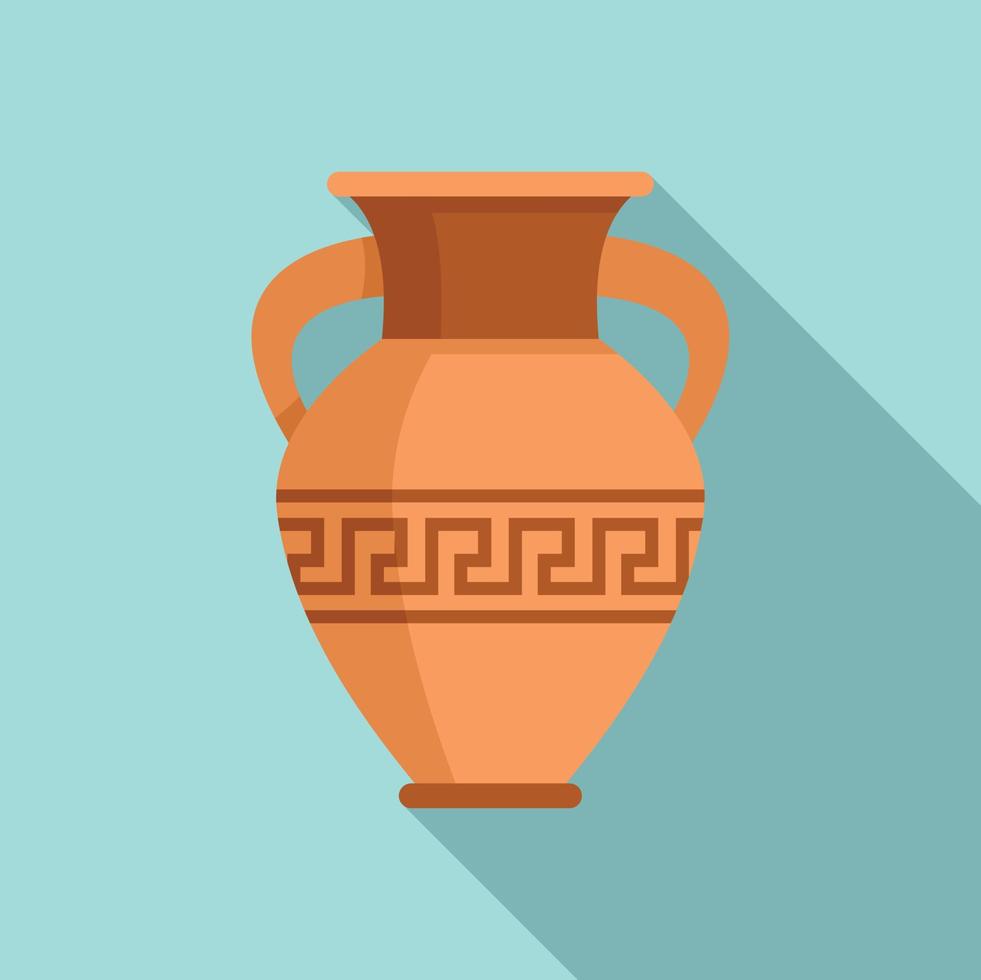 Greek vase icon flat vector. Ancient pottery vector