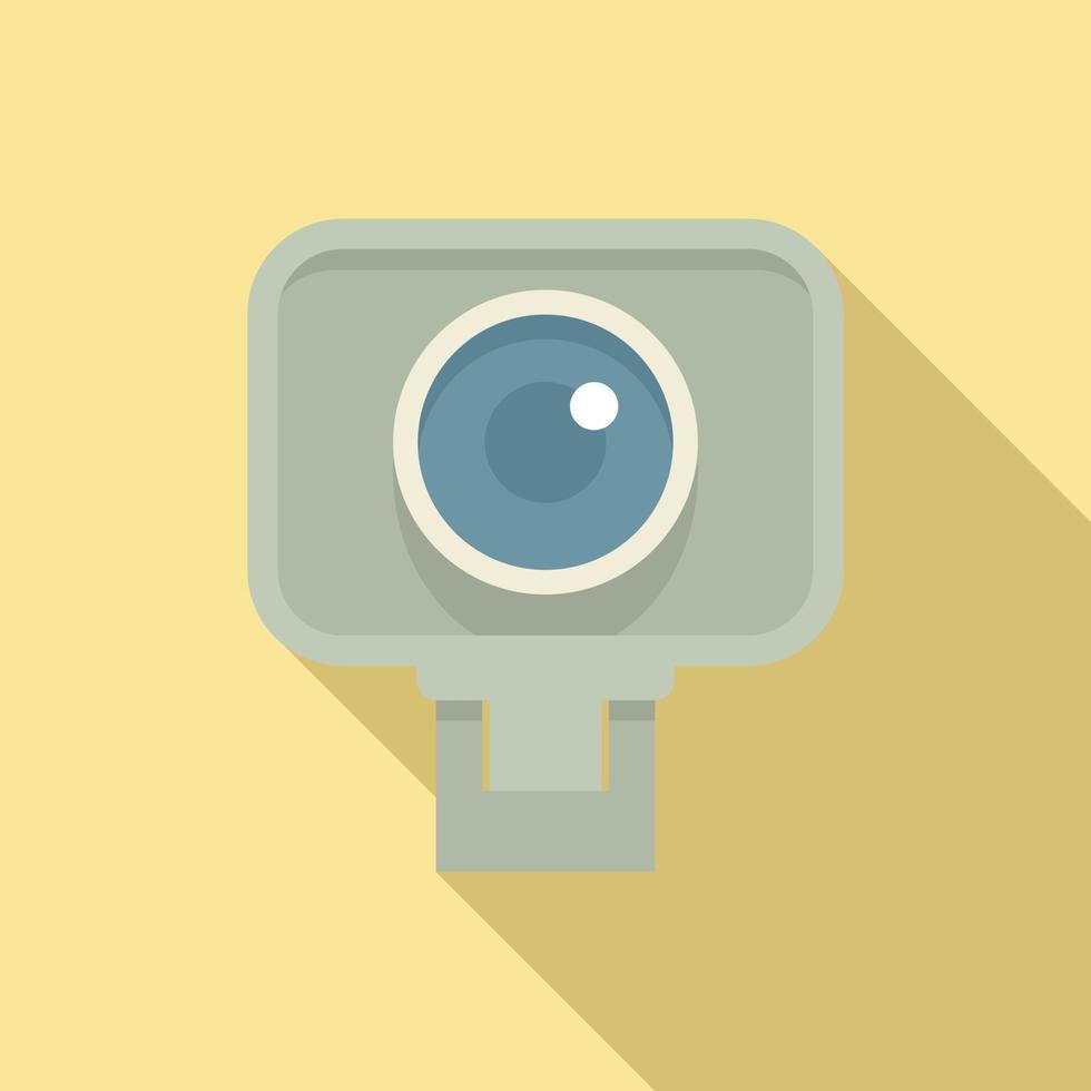 Fish eye camera icon flat vector. Video camcorder vector