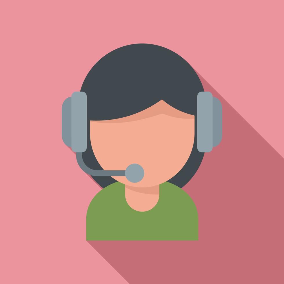 Girl streamer icon flat vector. Live stream vector