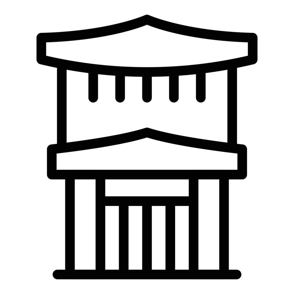 Japan house icon outline vector. Tower temple vector