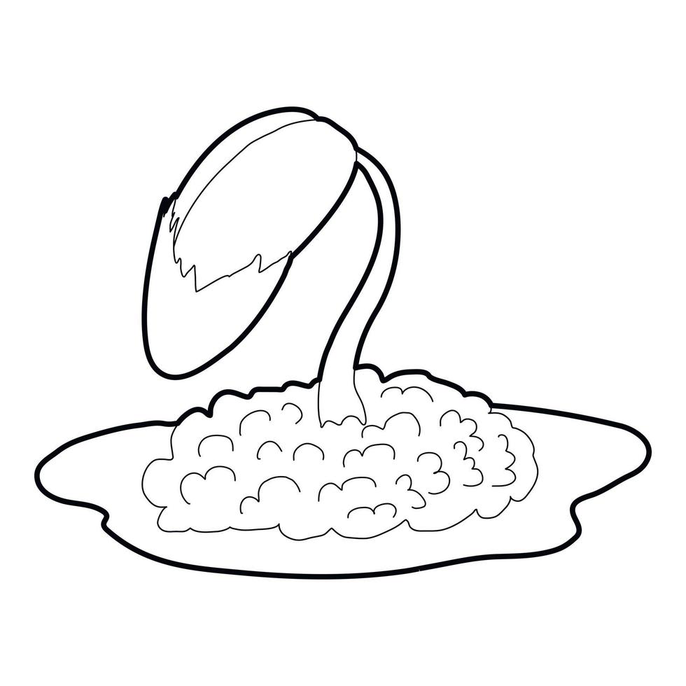 Young sprout growing from seed icon vector