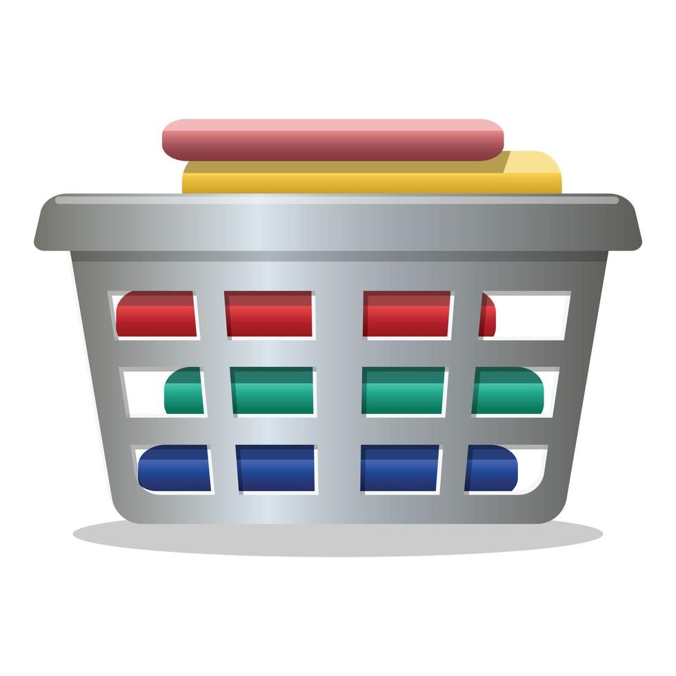 Clothes basket icon cartoon vector. Laundry pile vector