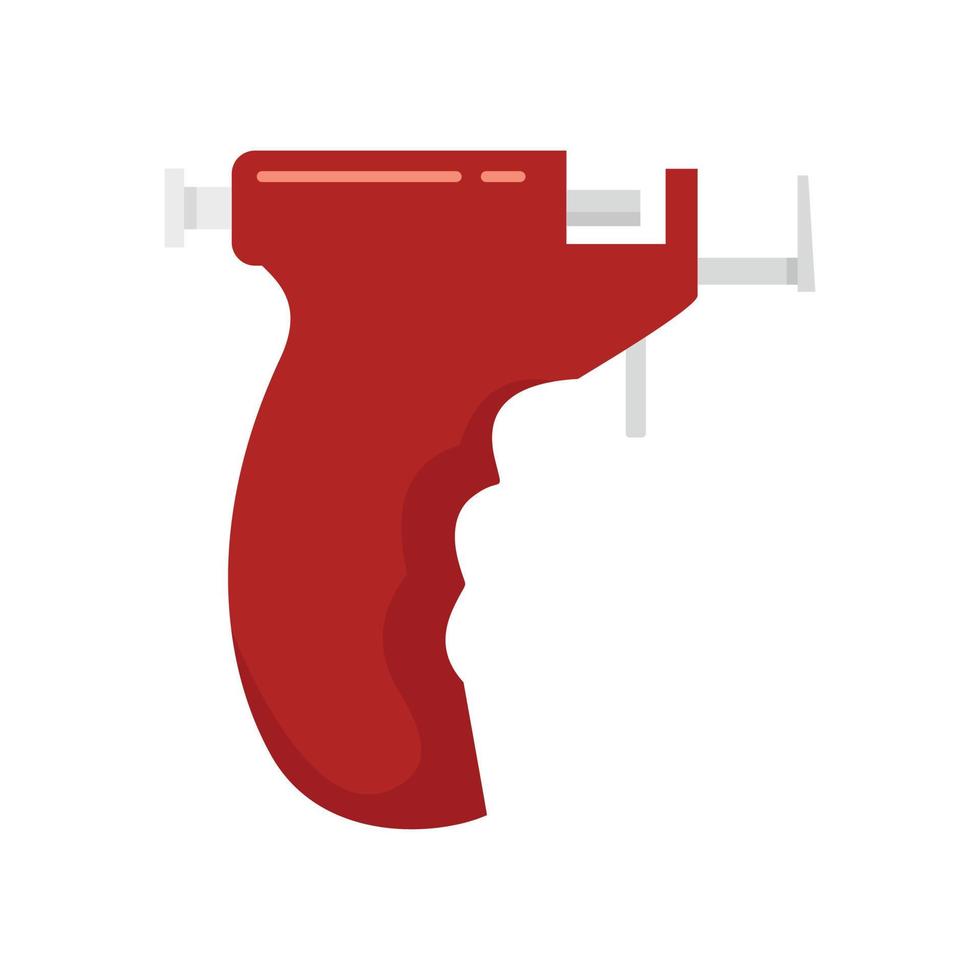 piercing pistola icono plano aislado vector