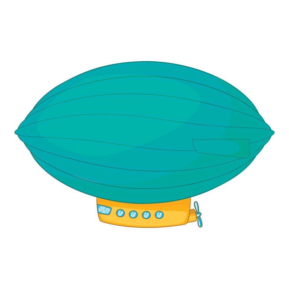 Oval airship icon, cartoon style vector