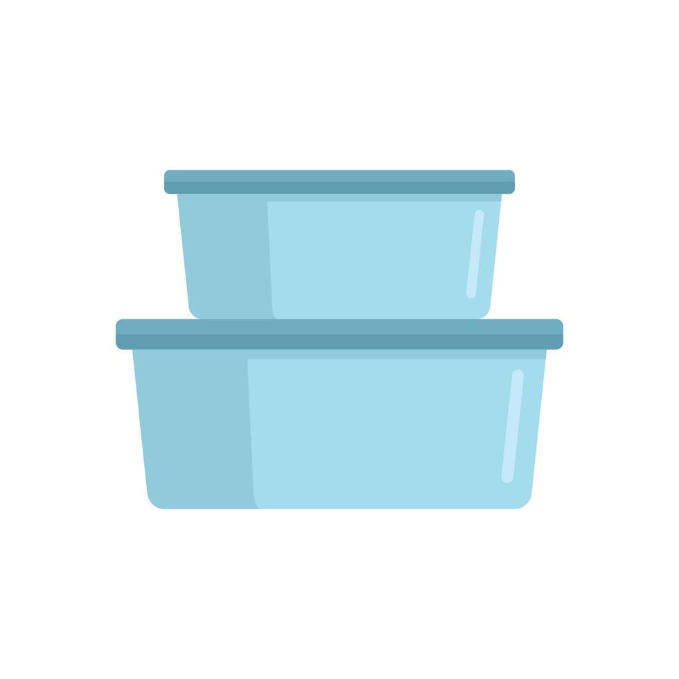 Plastic box stack icon flat isolated vector