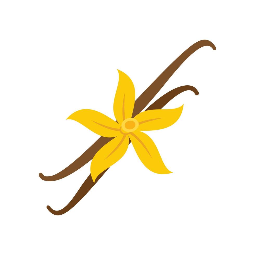Vanilla flower icon flat isolated vector