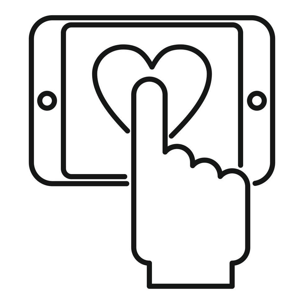 Smartphone product evaluation icon outline vector. Online review vector