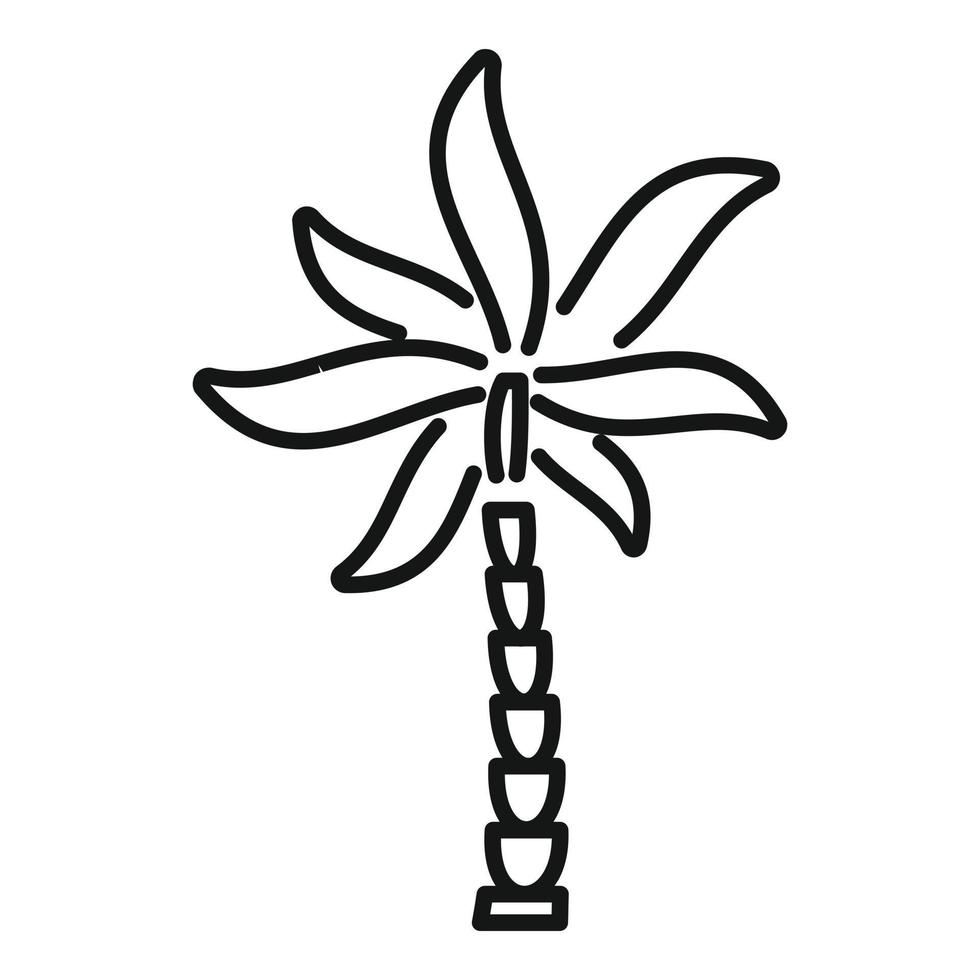 vector de contorno de icono de palmera de vacaciones. planta de verano