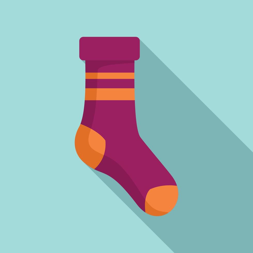 Sock clothing icon flat vector. Cotton sock vector