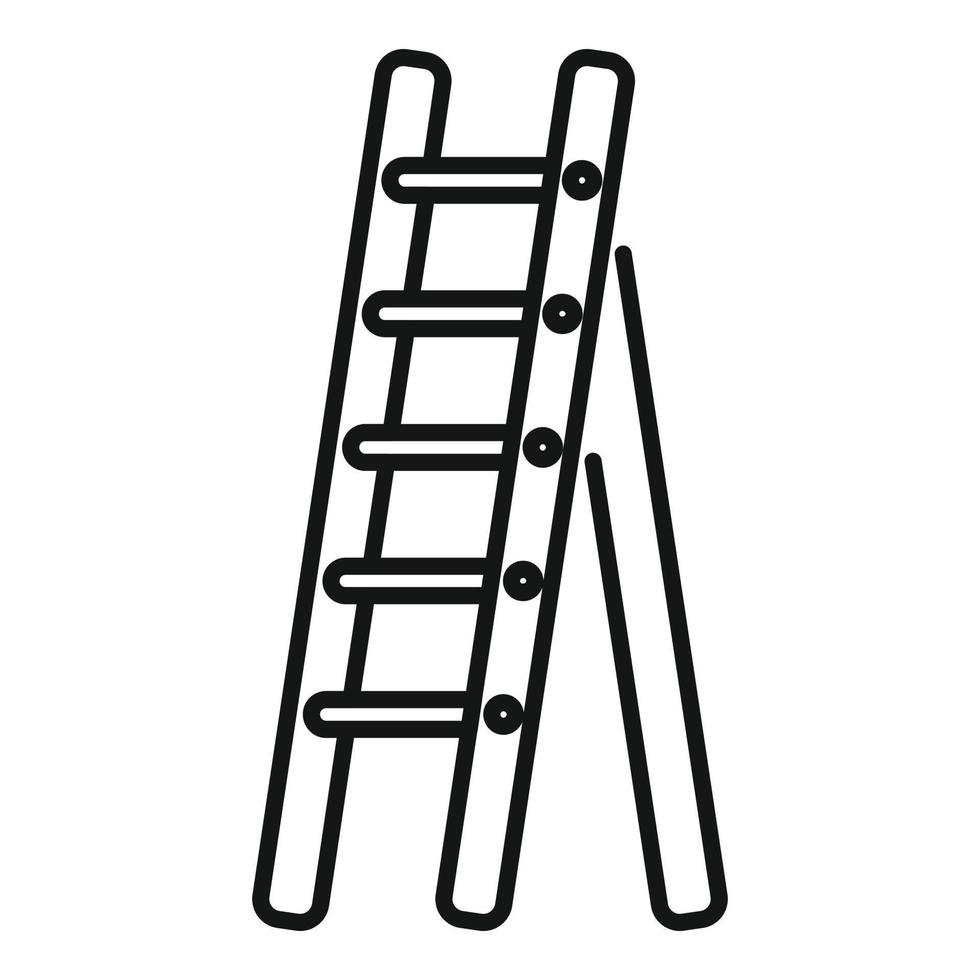 Rung ladder icon outline vector. Wood construction vector