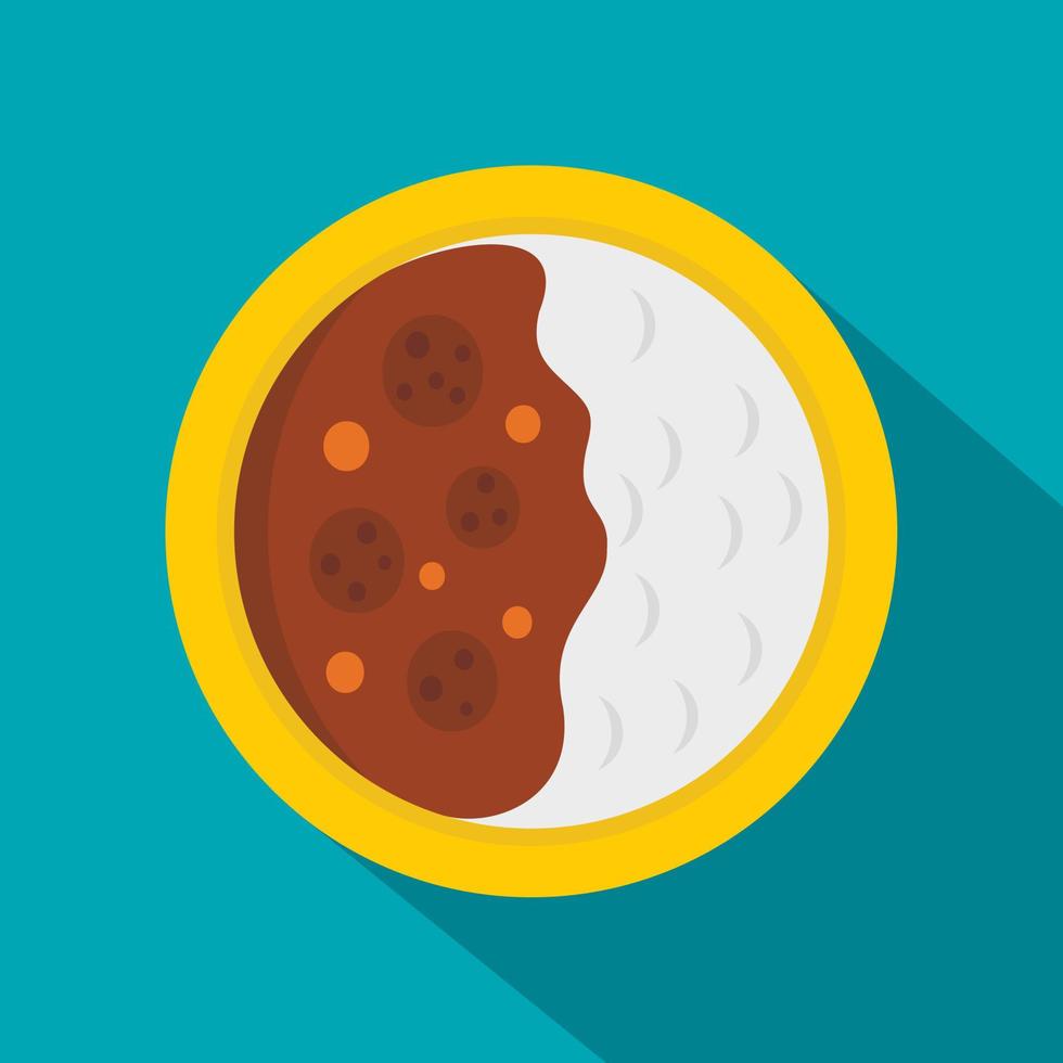 Asian soup icon, flat style vector