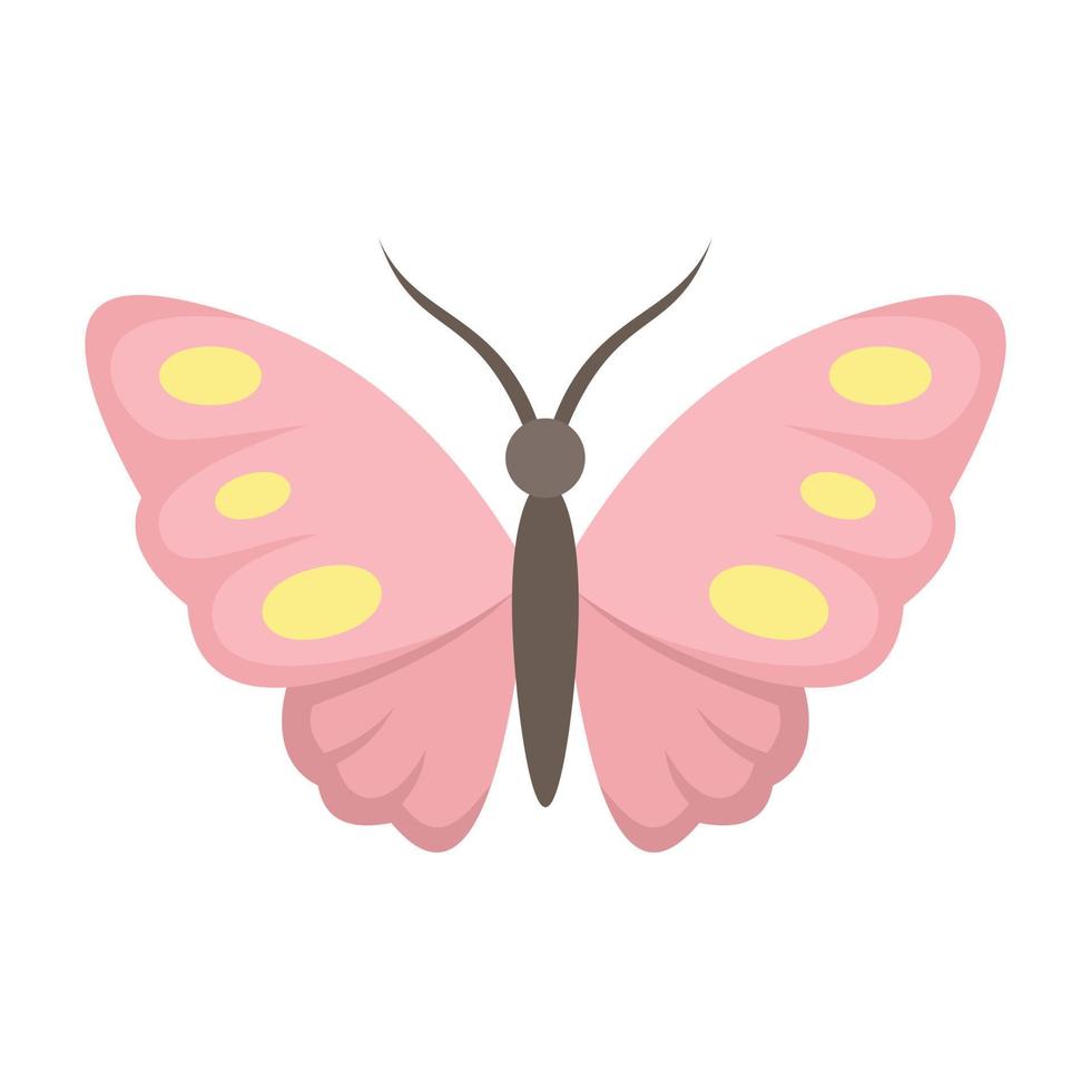 Kid butterfly icon flat isolated vector