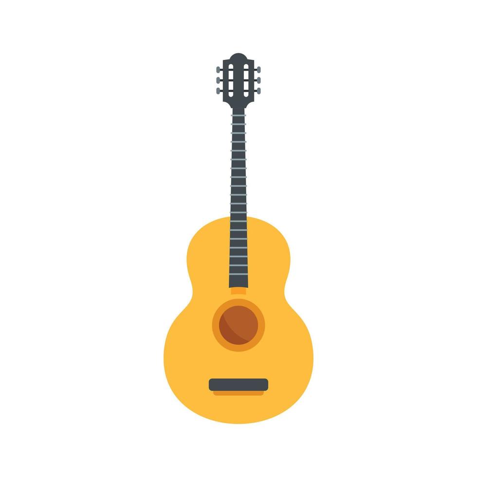 Mexican traditional guitar icon flat isolated vector