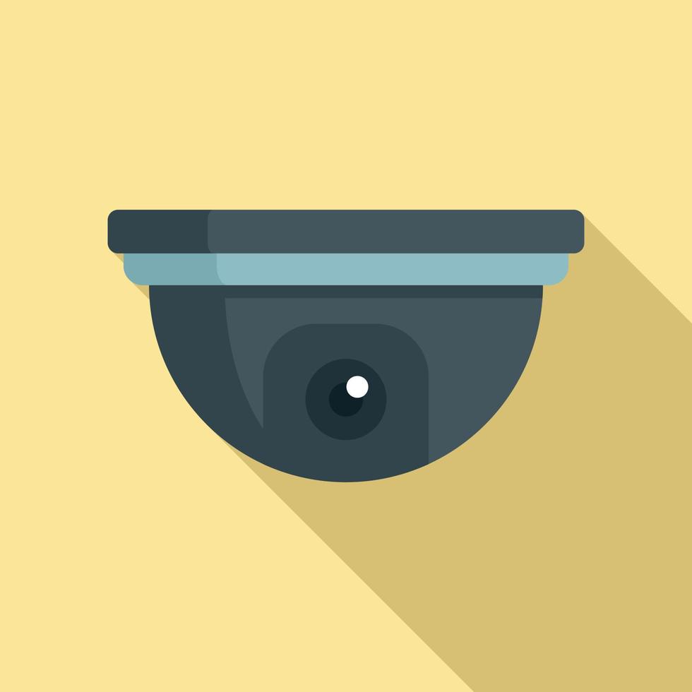 Indoor security camera icon flat vector. Movie camcorder vector