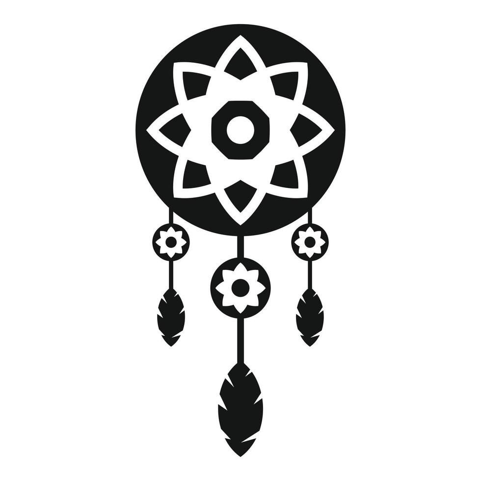 Dream catcher style icon simple vector. Native indian vector