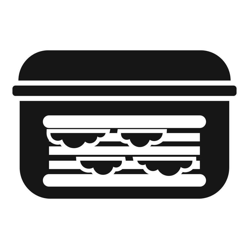 vector simple de icono de comida de sándwich. caja de almuerzo
