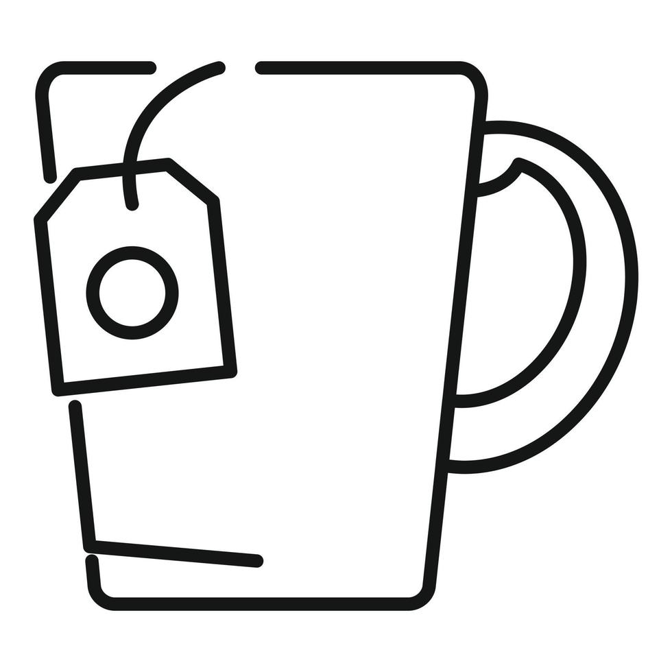 vector de contorno de icono de taza de té. bebida caliente