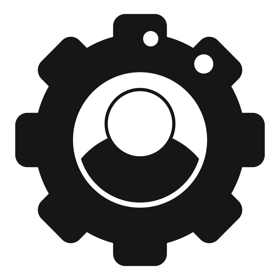 Gear man expertise icon simple vector. Business expert vector