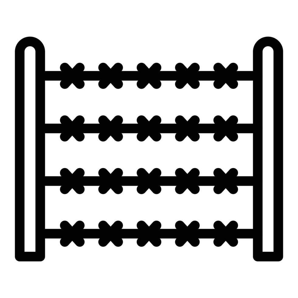 Border fence icon outline vector. Refugee war vector