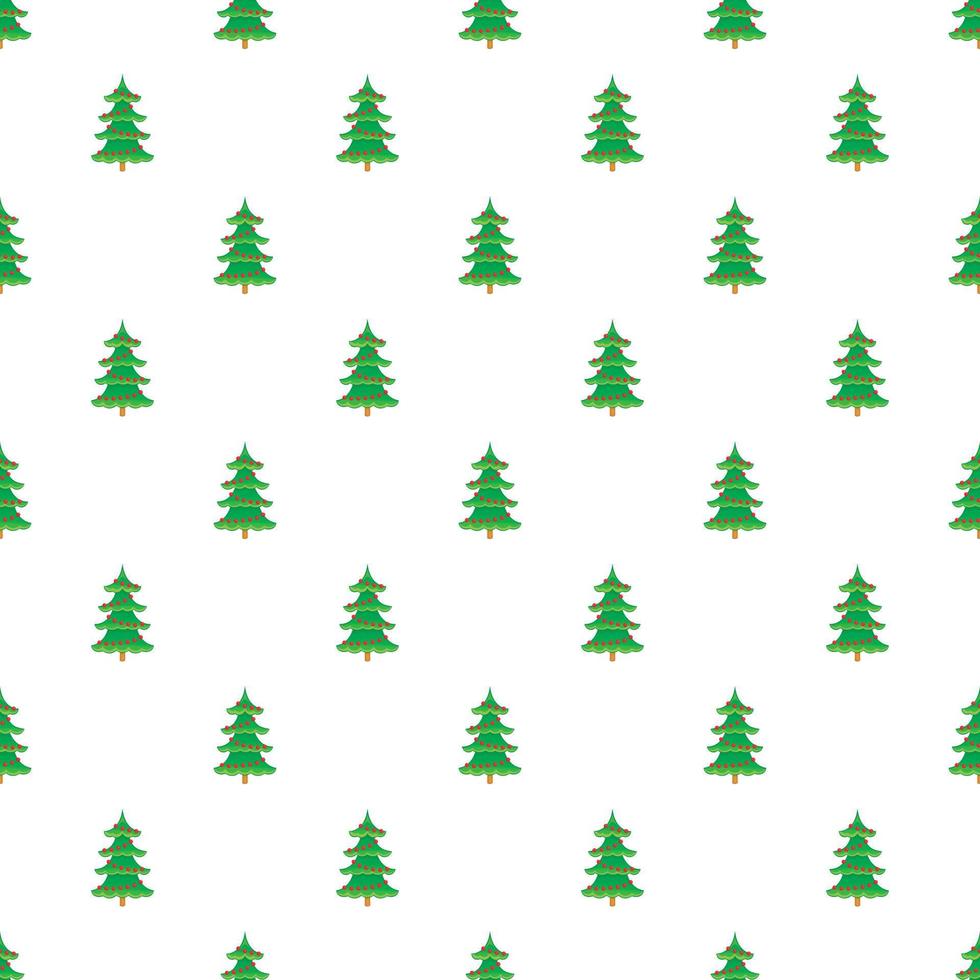 Christmas tree with toys pattern, cartoon style vector