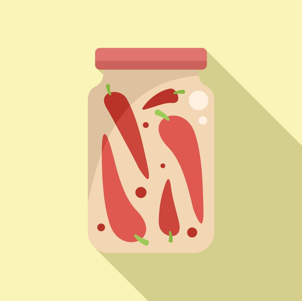 Can jar icon flat vector. Food pickle vector