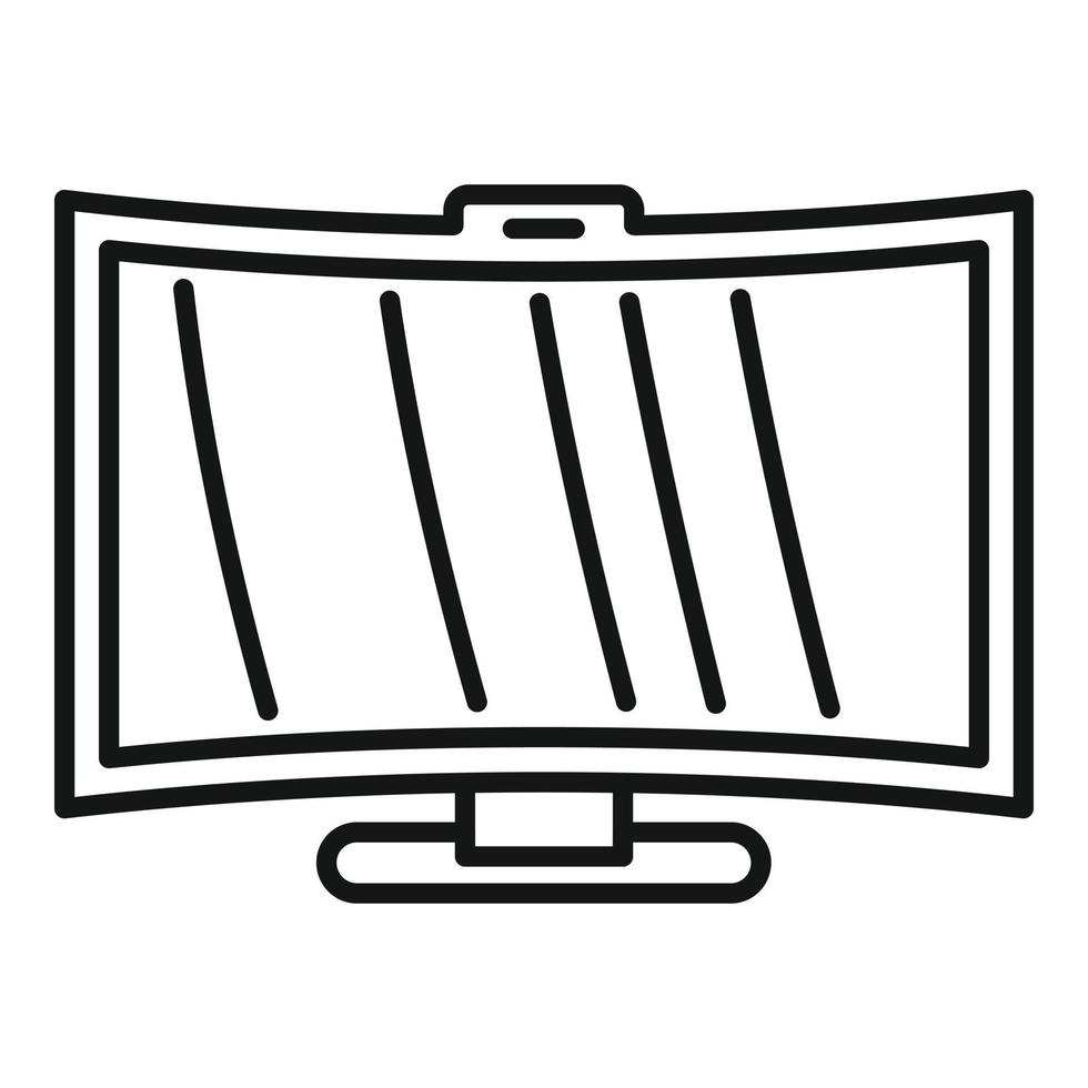 Curved monitor icon outline vector. Computer screen vector