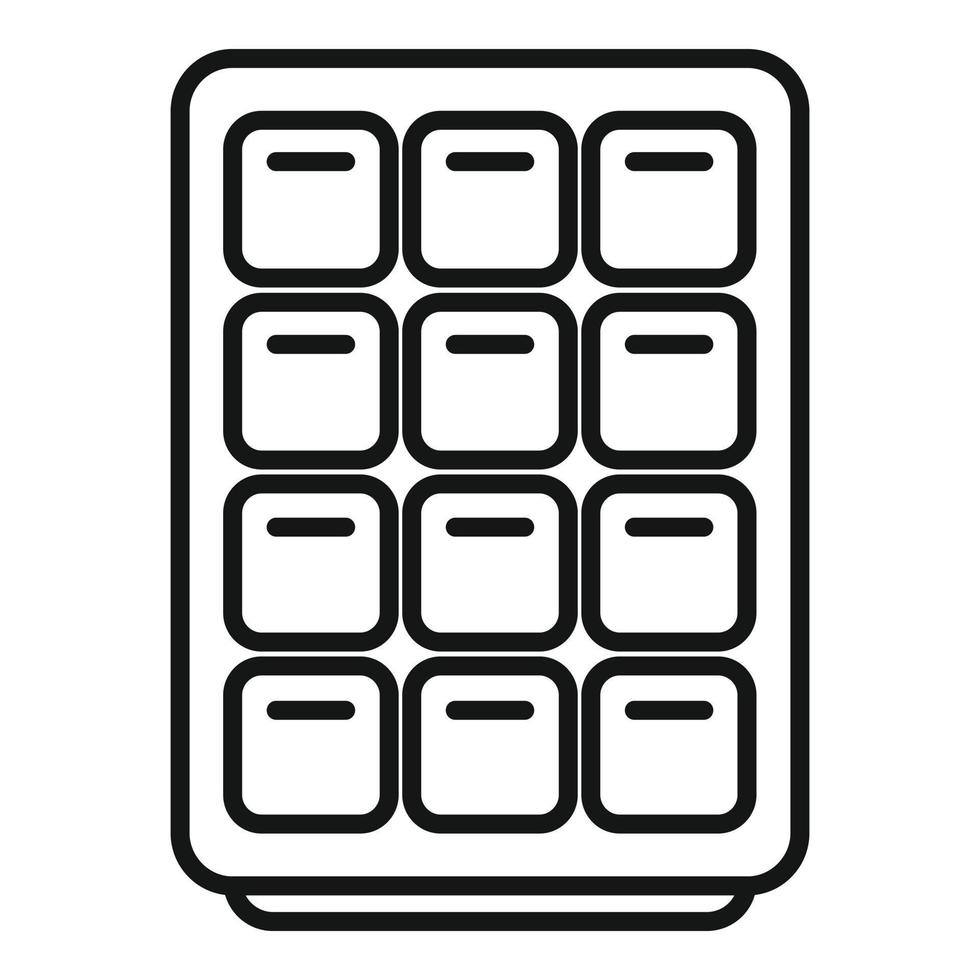 Box ice cube tray icon outline vector. Water container vector