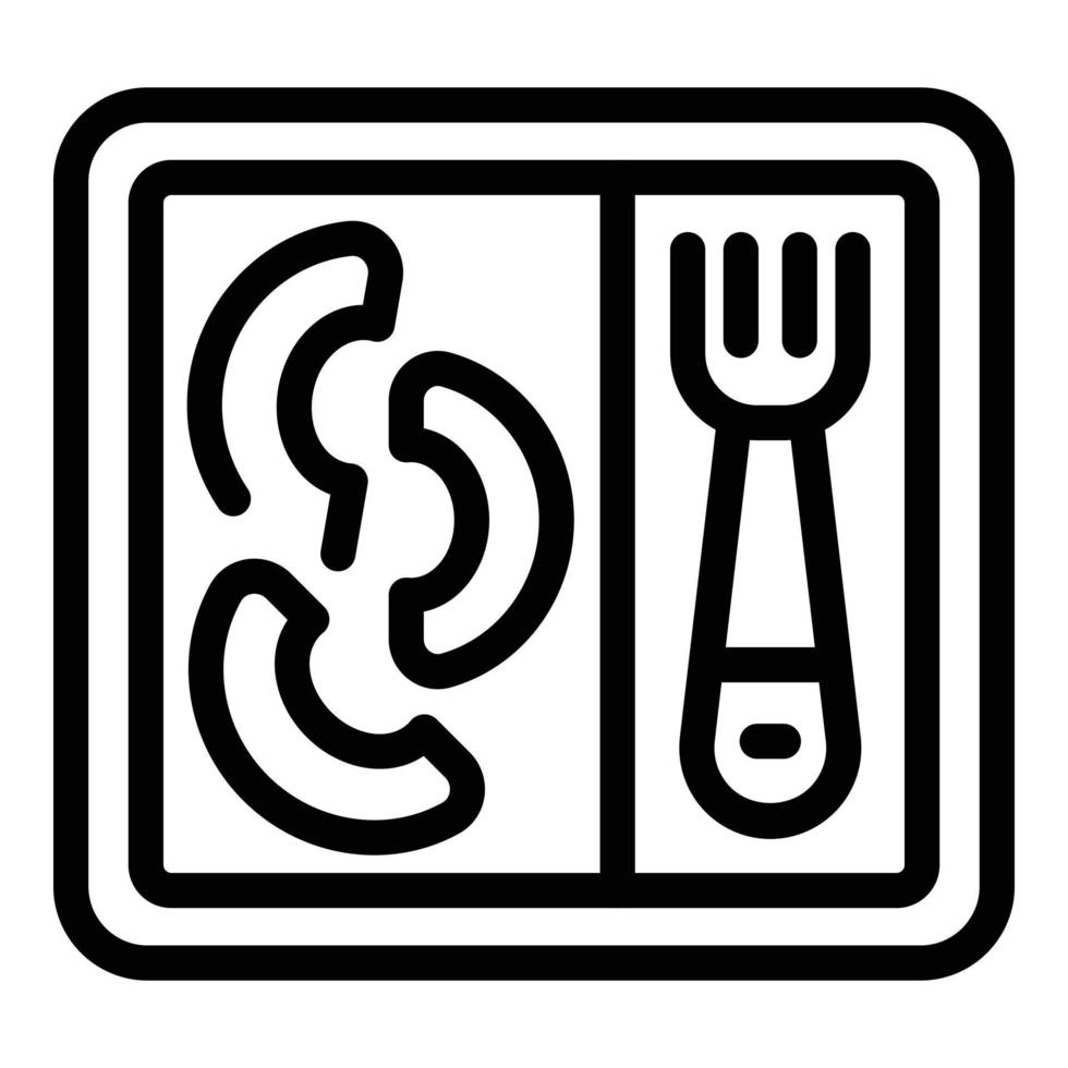 Pasta food box icon outline vector. Lunch meal vector