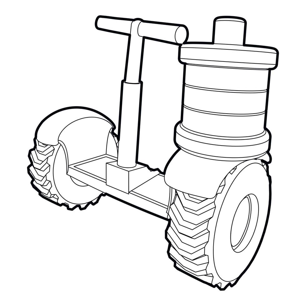 icono de batería segway, estilo de contorno vector