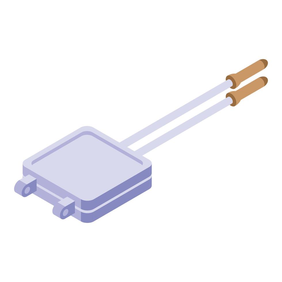 Handle waffle maker icon isometric vector. Iron machine vector