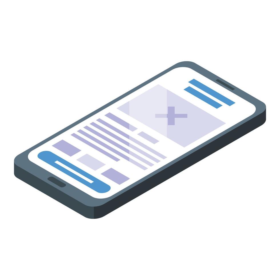 Smartphone content plan icon isometric vector. Business media vector