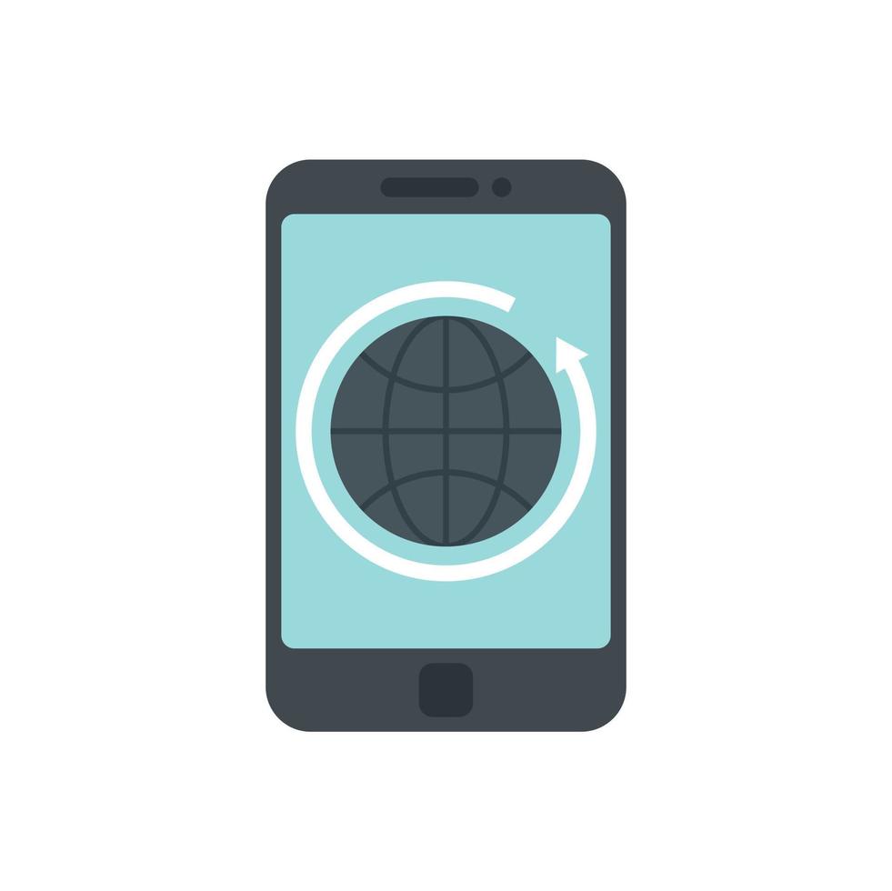 Global smartphone remarketing icon flat isolated vector