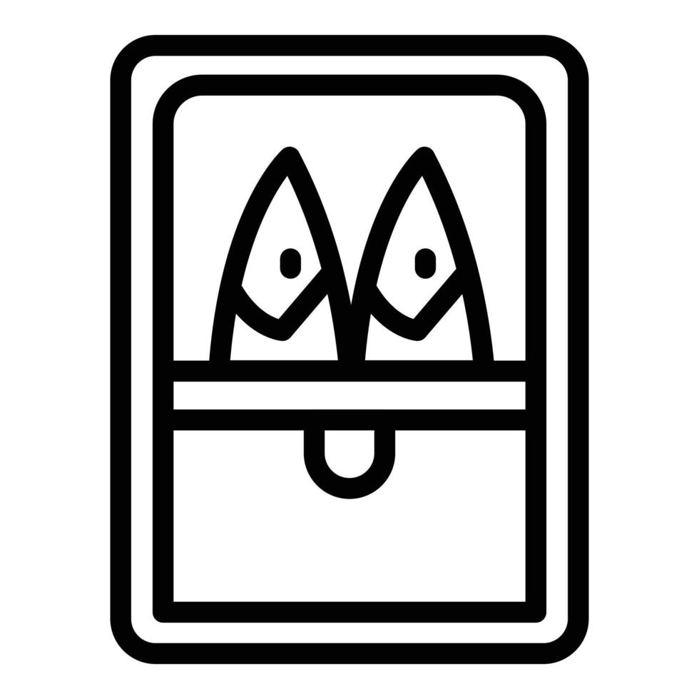 Herring tin can icon outline vector. Fish seafood vector