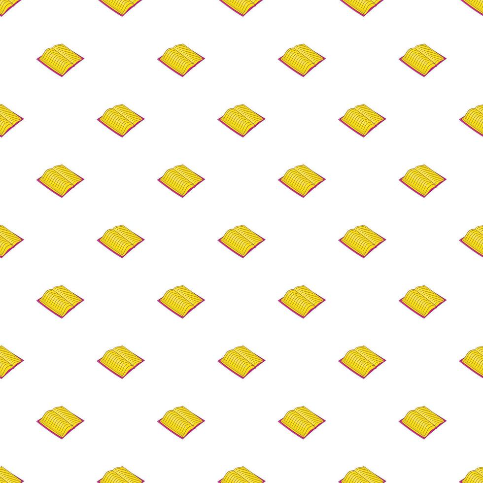 Open thick book with text pattern, cartoon style vector
