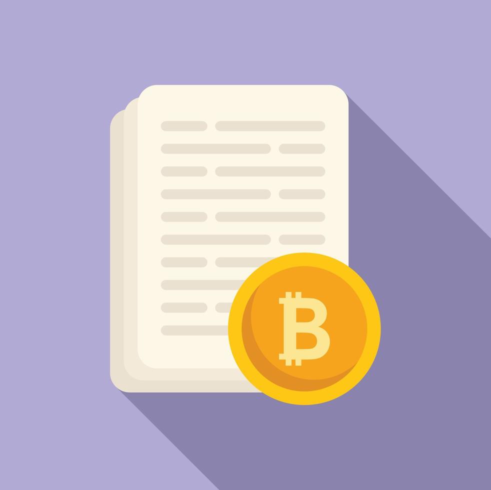 Cryptocurrency papers icon flat vector. Crypto business vector