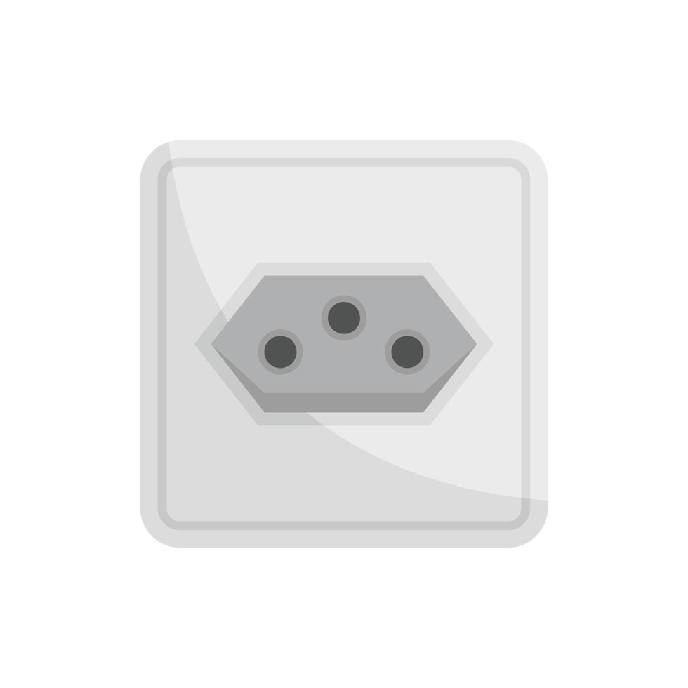 Type J power socket icon flat isolated vector