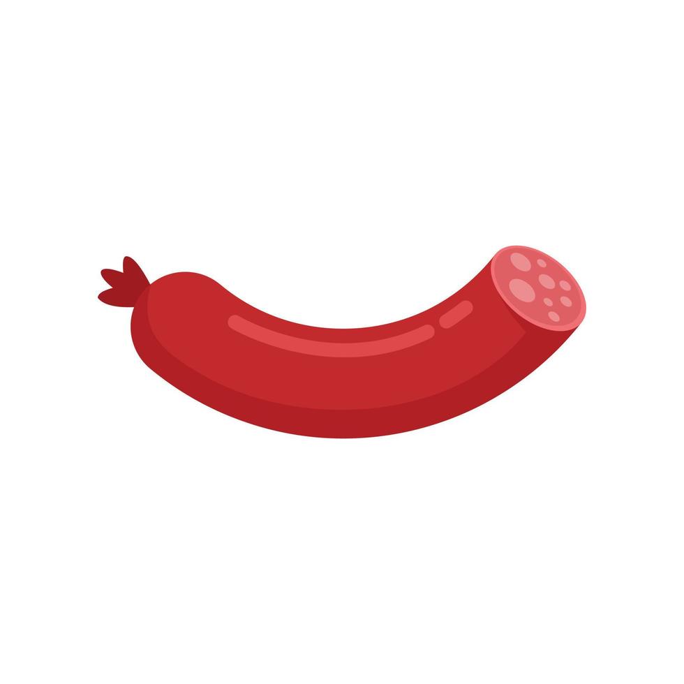 Meat sausage icon flat isolated vector