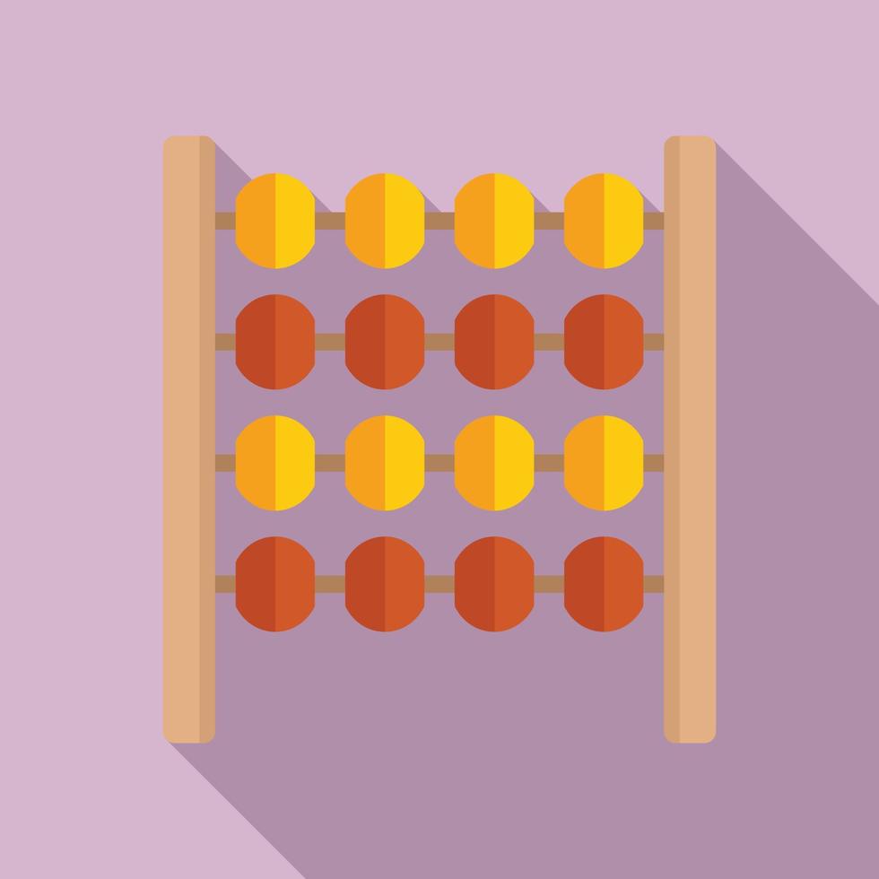 Wooden abacus icon flat vector. Math calculator vector