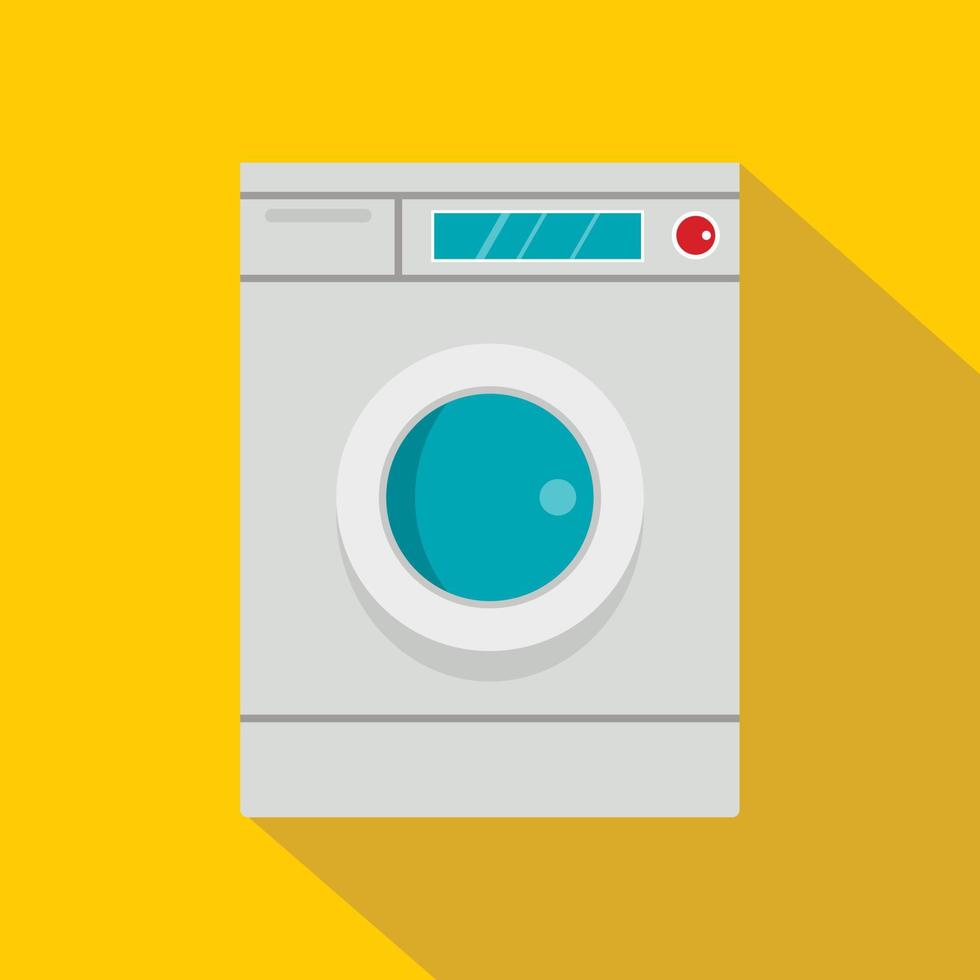 Washing machine icon, flat style vector