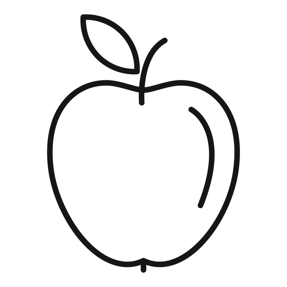 vector de contorno de icono de manzana ecológica. granja organica