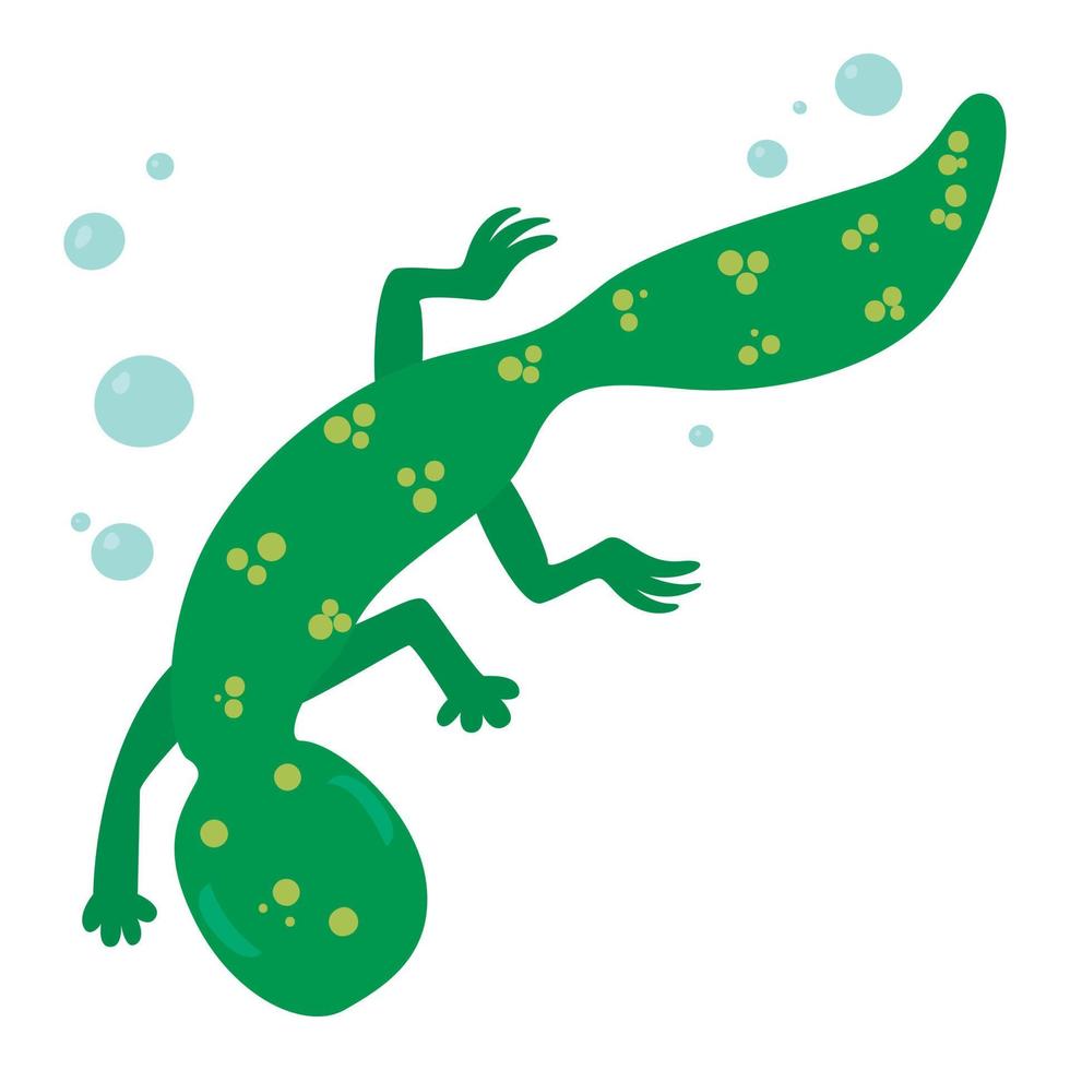 Swimming lizard icon, cartoon style vector